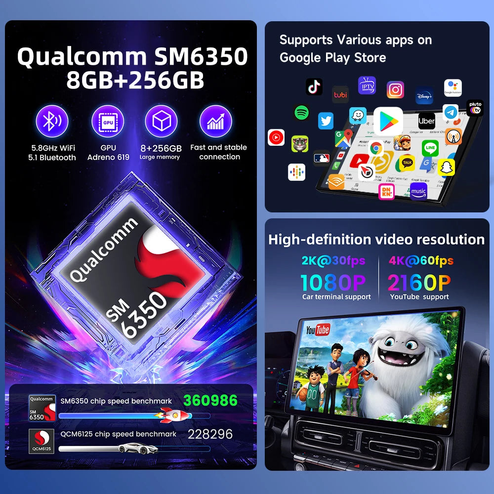 2026 Android 15 Tbox Ultra 8GB+128GB CarPlay Ai Box 4G LTE Wireless CarPlay Android Auto GPS SM6350 8-Core For Netflix YouTube