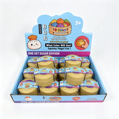 New 1-6pcs Blind Box Colorful Simulated Steamed Bun Squishy with Box Dumplings Sensory Squeeze Toy for Stress Relief