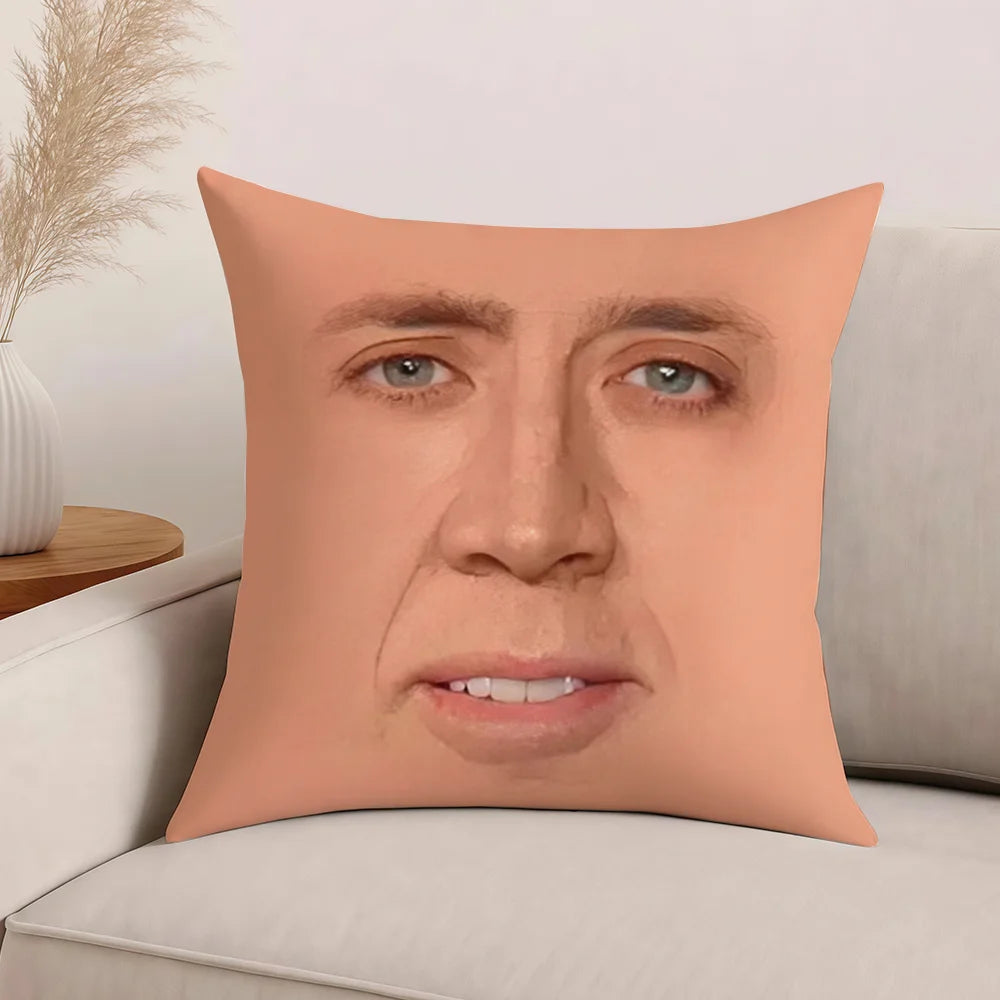 Actor New Pop N-Nicolas C-Cage Funny Pillow Case Office Cushions Suitable For Sofa Car Bedroom Decorative Cushion Cover