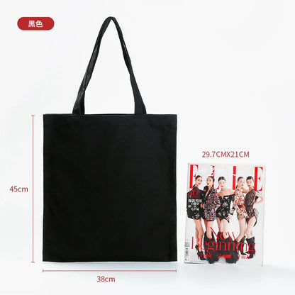 Wholesale 50pcs/Lot Reusable Canvas Tote Bags Custom Logo Shopping Bags Bulk Promotional Eco-Friendly Cotton Grocery Bags