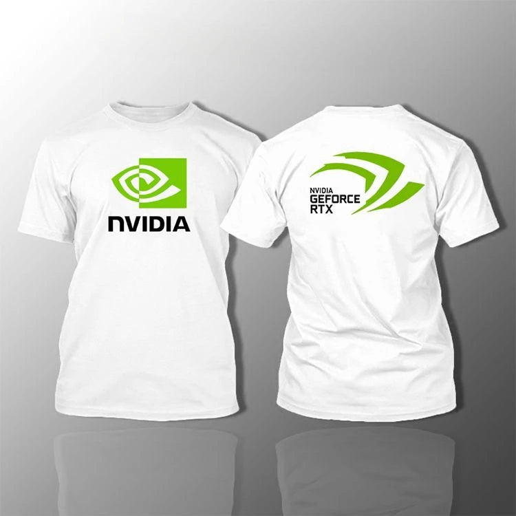 NVIDIA Short-sleeved Shirt NVIDIA RTX Intel Summer Men's Clothing for Gaming Geek Round-neck 2026 New T-shirt