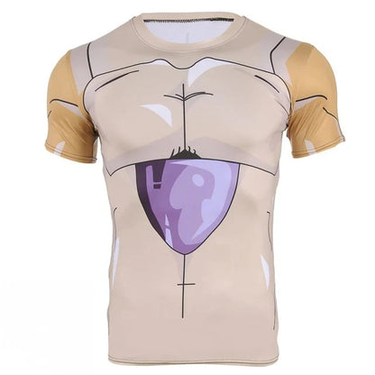 2026 Summer Vegeta Battle Damaged Armor Saiyan Armor | Body Building Short Sleeve T-Shirt Fitness Workout Dragon Ball Super Y2k