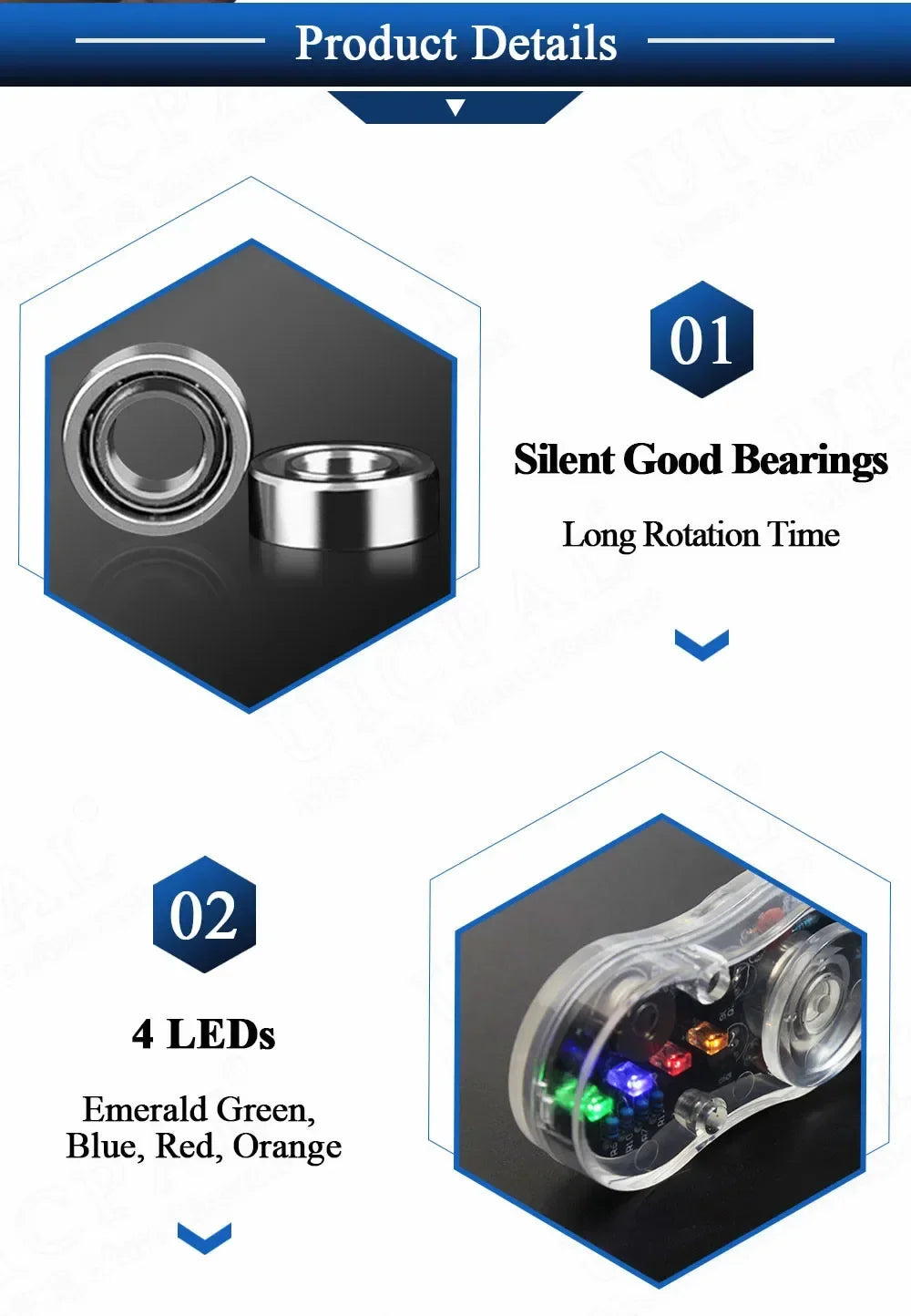 DIY LED Fidget Top Electronic Kit Soldering Project Practice Solder Assembly DIY Electronic Kit Component Colour Light