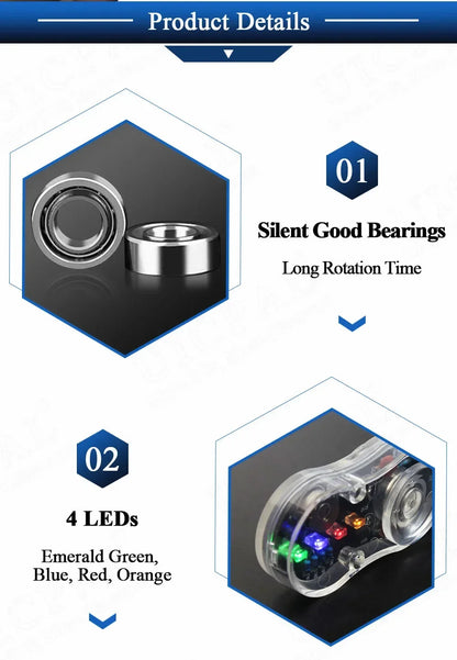 DIY LED Fidget Top Electronic Kit Soldering Project Practice Solder Assembly DIY Electronic Kit Component Colour Light