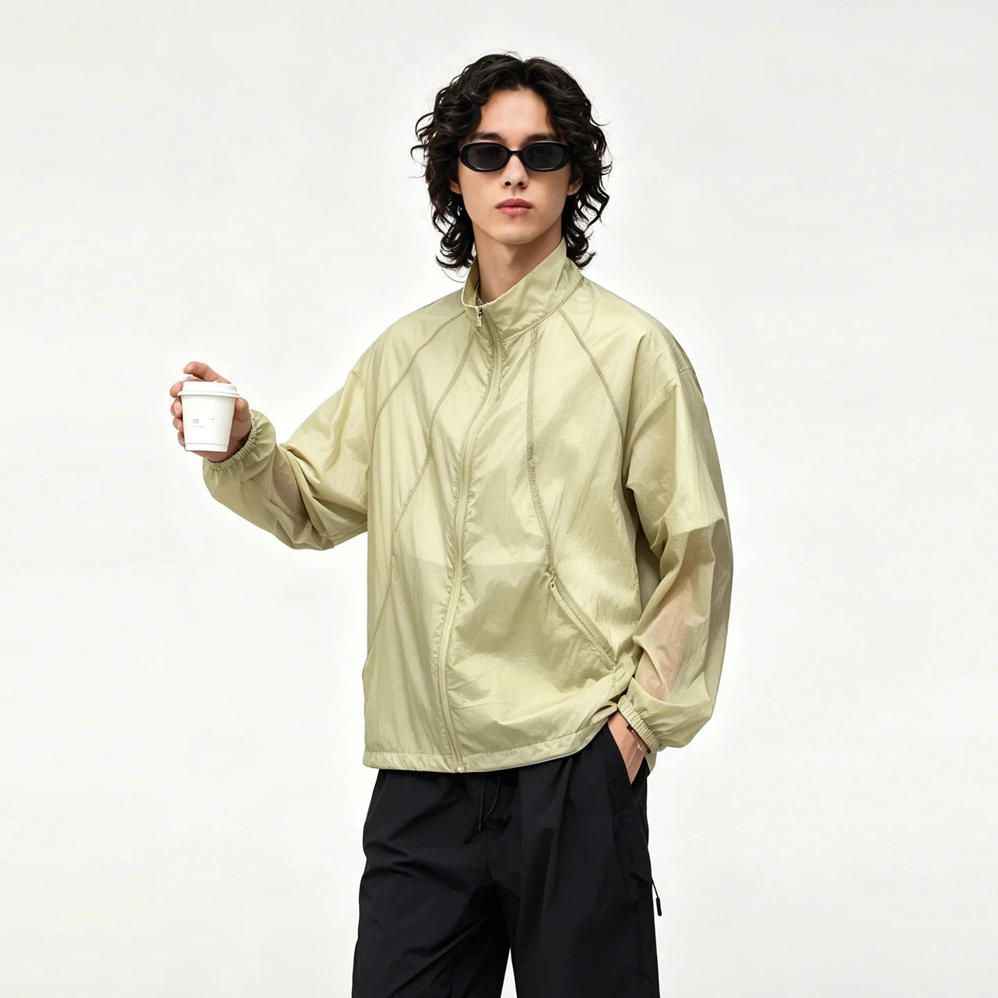 Men's Sun Protection Jacket, UPF 50+ Lightweight & Breathable Windbreaker, Quick-Dry for City Outdoor Mesh Panel Design