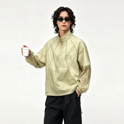 Men's Sun Protection Jacket, UPF 50+ Lightweight & Breathable Windbreaker, Quick-Dry for City Outdoor Mesh Panel Design