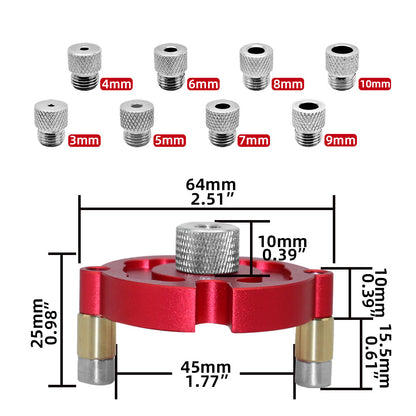 3-10mm Wood Dowel Jig Kit Fast-splicing Vertical Hole Jig Drill Guide Locator Aluminum Alloy Self-Centering Punching Hole Tools