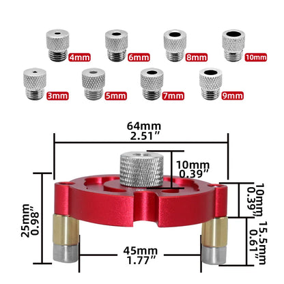 3-10mm Wood Dowel Jig Kit Fast-splicing Vertical Hole Jig Drill Guide Locator Aluminum Alloy Self-Centering Punching Hole Tools