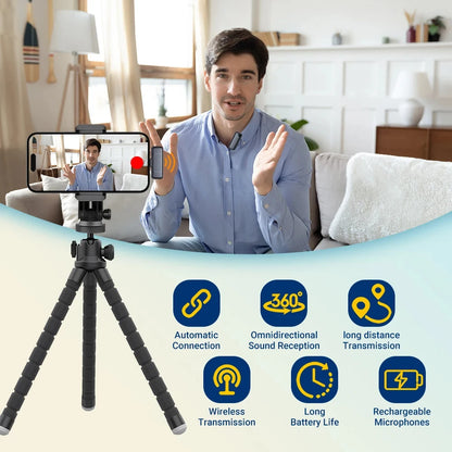 Portable Bluetooth Microphone K6 Wireless Lapel Microphone Speaker DJ MIC Gamer Gaming Phone Interview Youtube Live Streaming