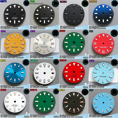 28.5mm NH35 Watch Dial Luminous Dials Single Calendar Dial Suitable For NH35 Movement Can Support DIY Dial Customization Logo