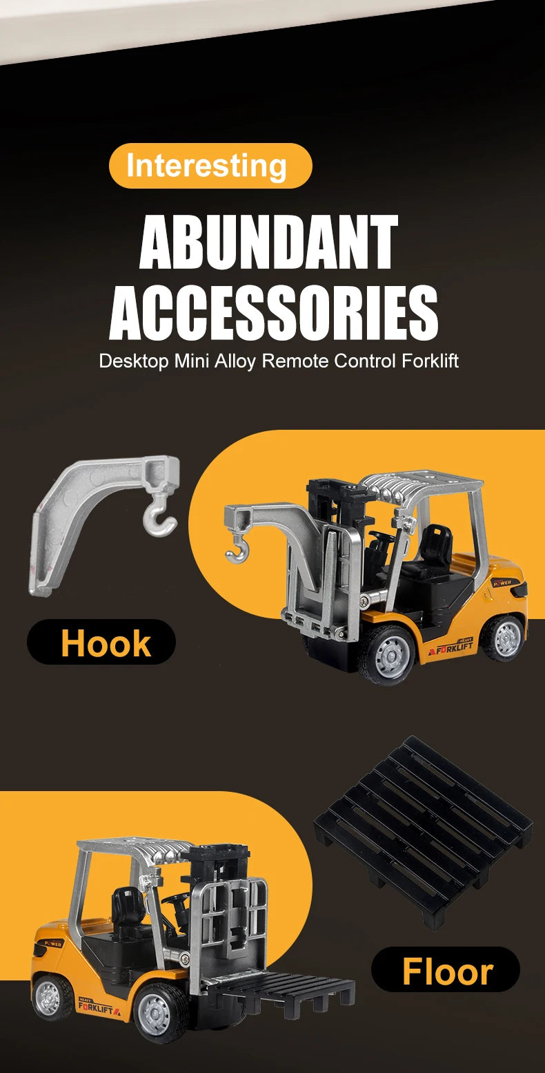 2026New Full-Scale Mini Excavator Tipper Truck 1:64 Remote Control Engineering Vehicle Mini Forklift Birthday Gift Toy RC Trucks
