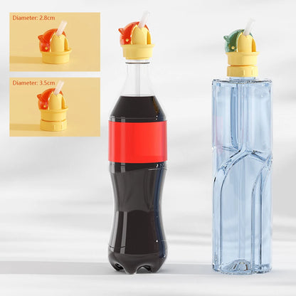 2-in-1 Children's Straw Lid,Reusable Leakproof Water Bottle Cap for Boys Girls,Portable Anti-Choking Spout Cap with Straw