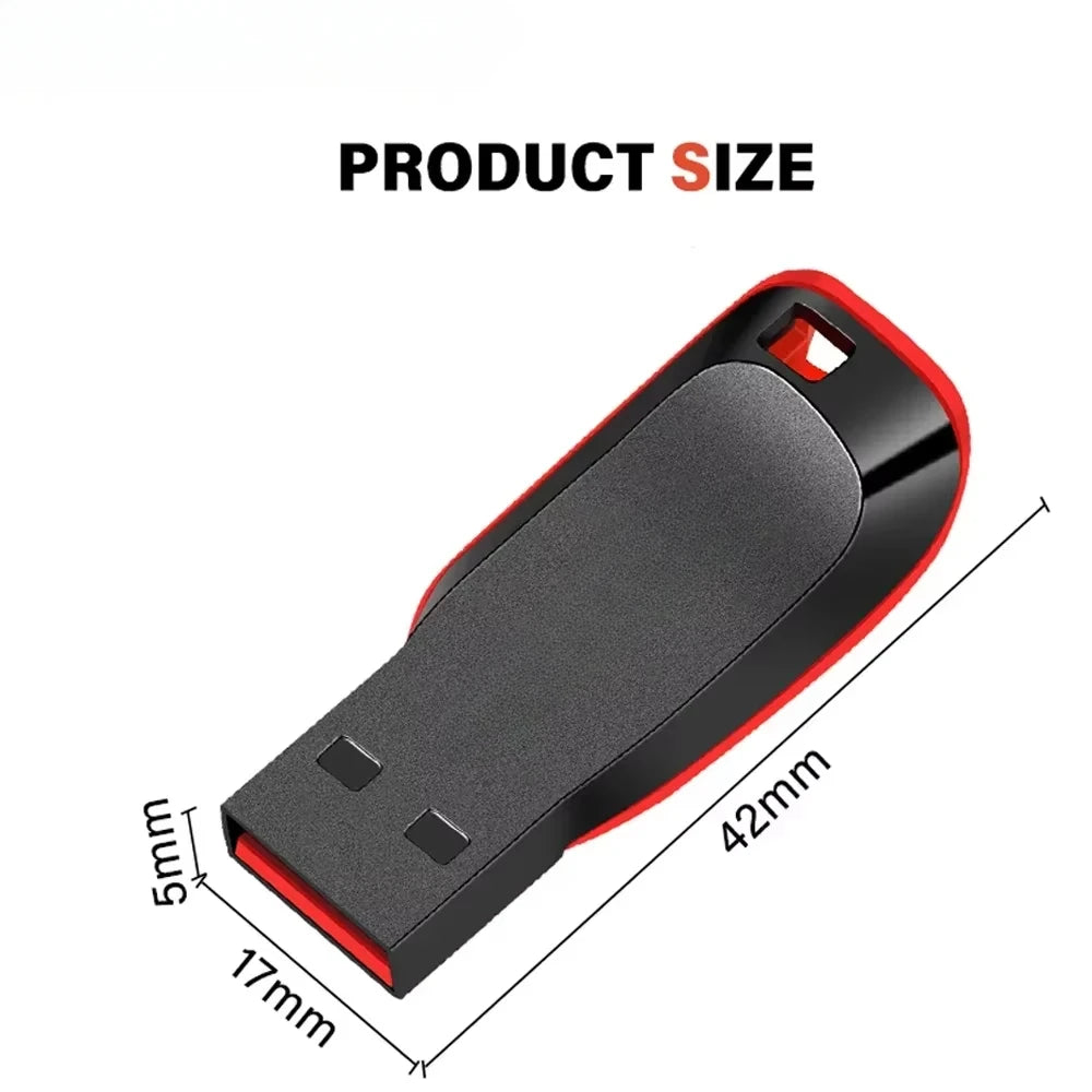 High Speed Genuine USB Flash Drive 128GB Black Pen Drive with Bonus Keychain 64GB Memory Stick 32GB Business Gift 16GB