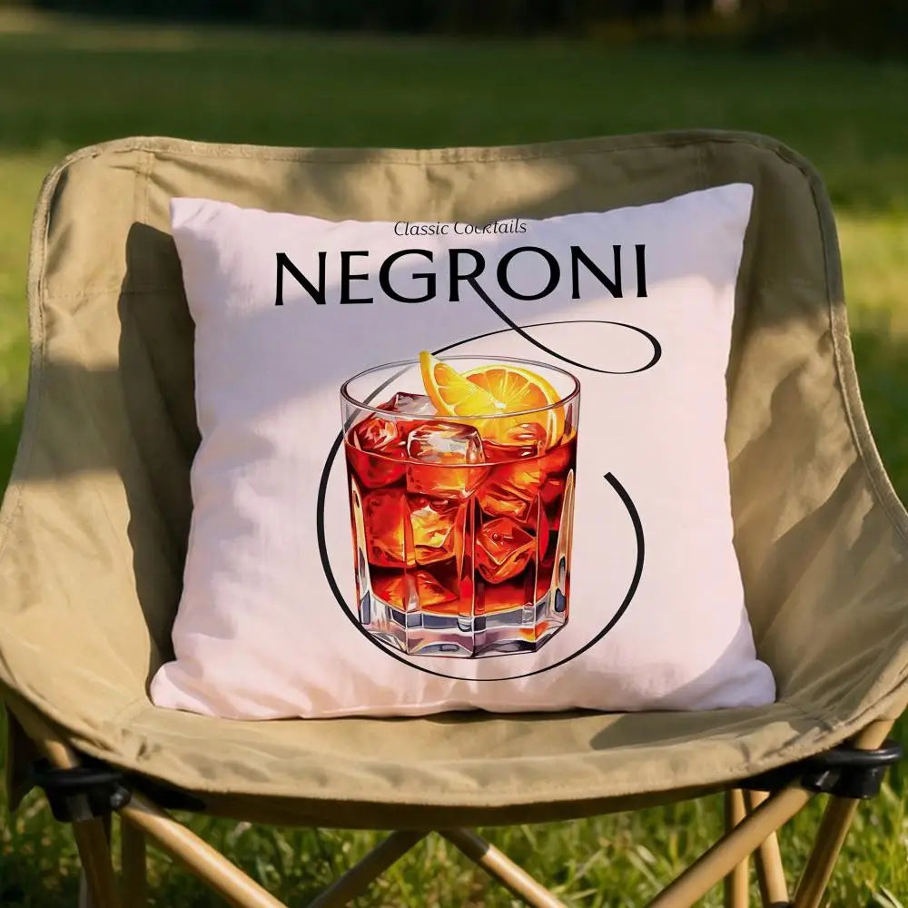 Negroni Cocktail Cushion Cover Soft Reversible & Durable Pillow Cover – Multi-Scene Use for Home & Car Daily Comfort