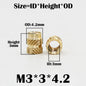 Brass Heat Set Insert Nut Tool Soldering Iron Hot Melt M3 Threaded Inserts Pressed Fit for 3D Printer Plastic Case Insertion Nut
