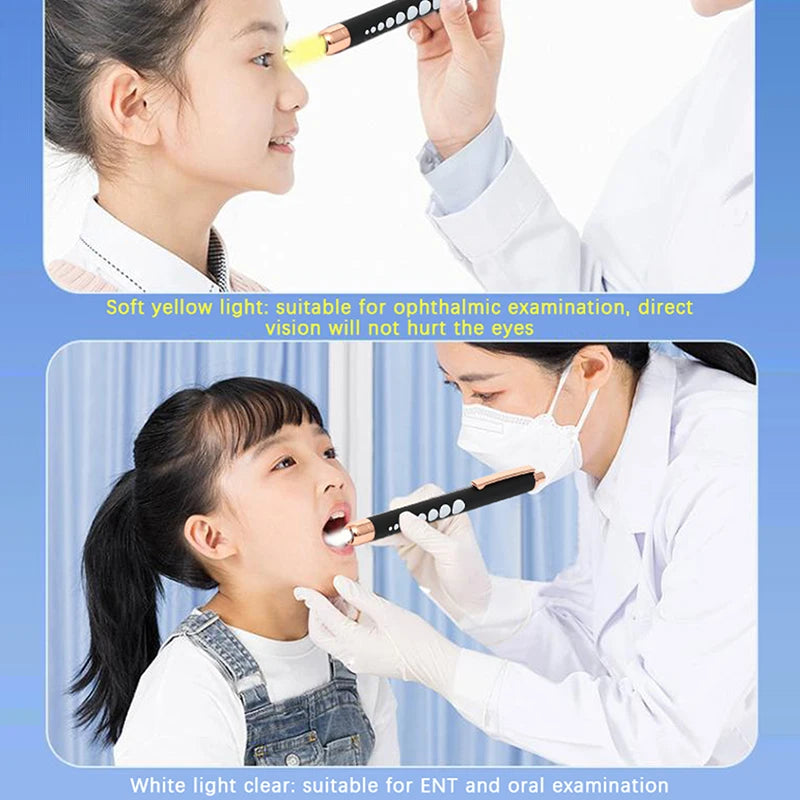 ★★★LED Medical Penlight Flashlight With Pupil Gauge Pocket Clip Pen Light For Doctor Nurse Diagnosis
