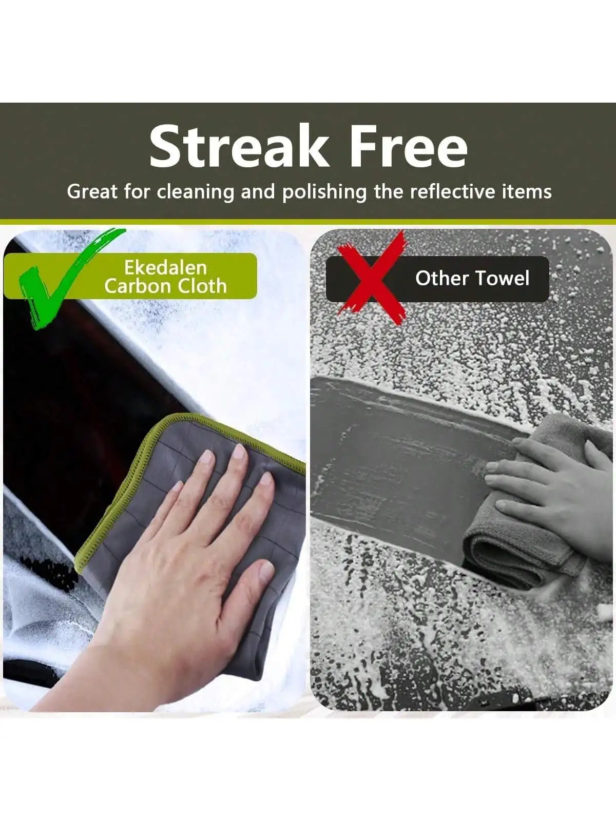3/5pcs Polishing Microfiber Cleaning Cloth for Glass Wine Miracle Free Lint Free Wipes Household Auto Detailing Bathroom Cleaner