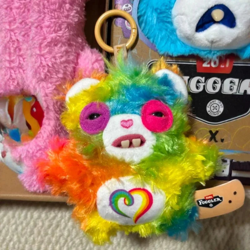 Original Fuggler Care-Bears Series Cute Ugly Teeth Monster Trendy Toys Plush Pendant Funny Trendy Dolls Keychain Gifts Bagged