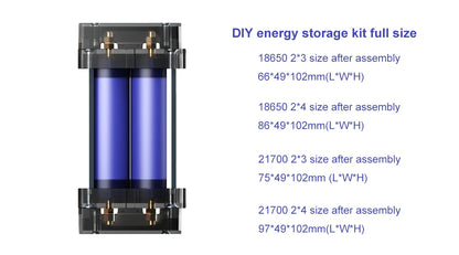 DIY Energy Storage Kit 18650 21700 Battery Holder Case Box Bracket Slot PC Plastic Material Support 6P 8P Splicable No Soldering