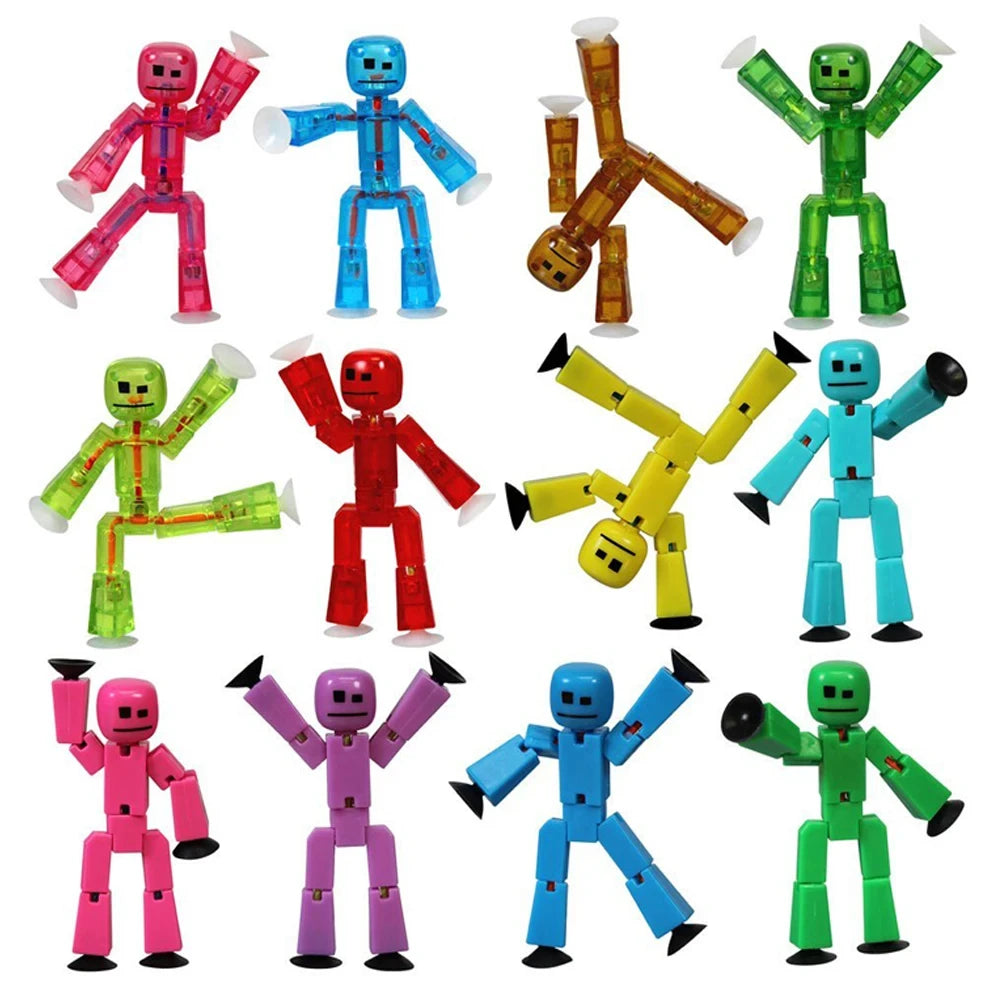 Suction Cup Toys Sticky Robbot Toys for Boys Funny Deformable Action Figure Sucker Toys for Kids Adult Birthday Gifts