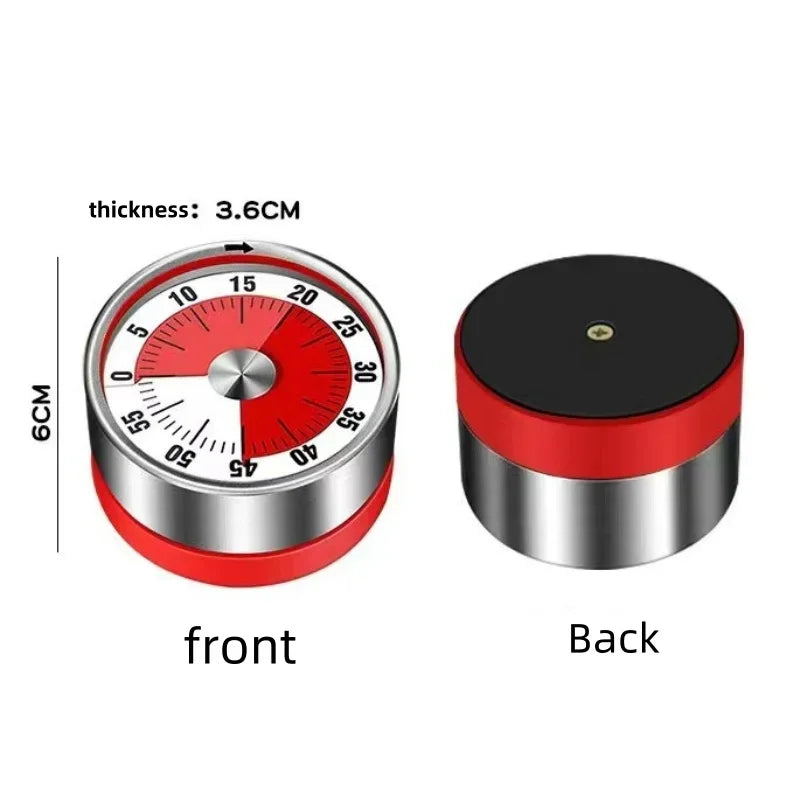Stainless Steel Timer Kitchen Magnet Mechanical Egg Timer Home Baking Cooking Alarm Clock
