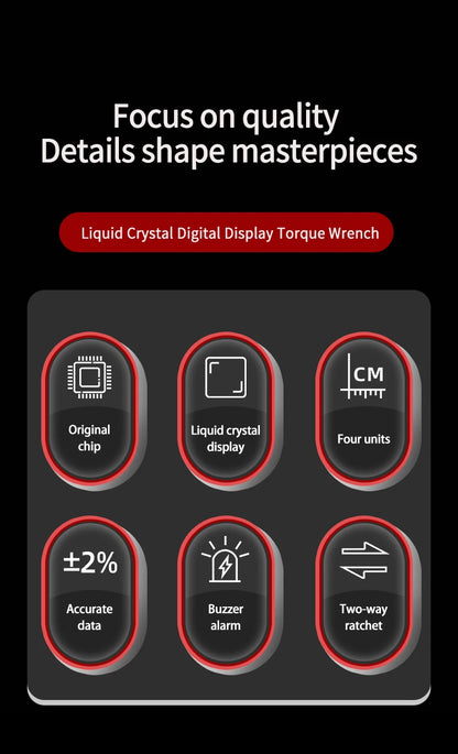 MOVECRAB Series Digital Torque Wrench 1.5-340N.m 2% Accuracy Preset Values with Buzzer, LED Flash & HandleVibration Notification