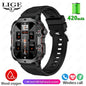 LIGE Outdoor Men's Sports Smart Watch 2.01 inch HD Screen Fitness Monitor Bluetooth Call Smartwatch For Men Women Holiday Gifts