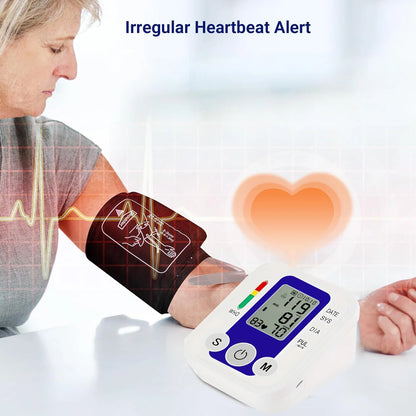 Digital Blood Pressure Monitor BP Automatic Tensiometer Upper Arm Cuff Home Medical Sphygmomanometer with Memory