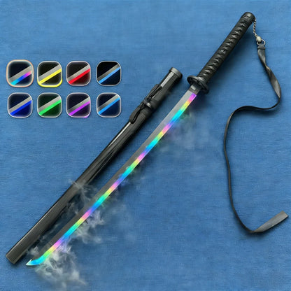 40inch Kurosaki Ichigo Katana Bleach Real Size LED Mist Katana Smoke Effect Modes Anime Cosplay Prop Knife Unsharp Toy Gift