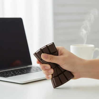 PU Soft Simulated Chocolate Squeeze Toy - Slow Rebound Stress Reliever for Office, Hand Relaxation, Desk Decor Gift