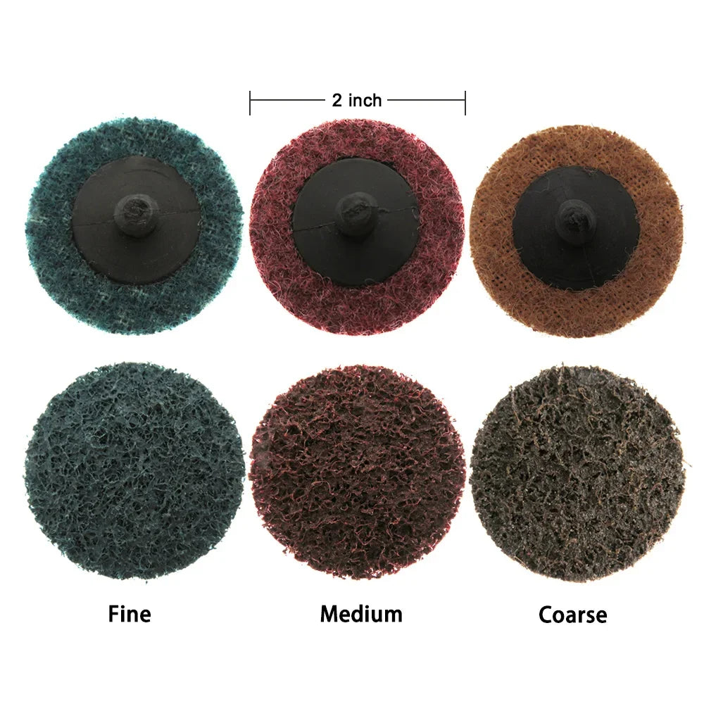 35/46/52PCS 2"Abrasive Disc Sanding Discs Roll Lock Surface Conditioning Discs R-Type Quick Change Disc with1 Disc Pad Holder