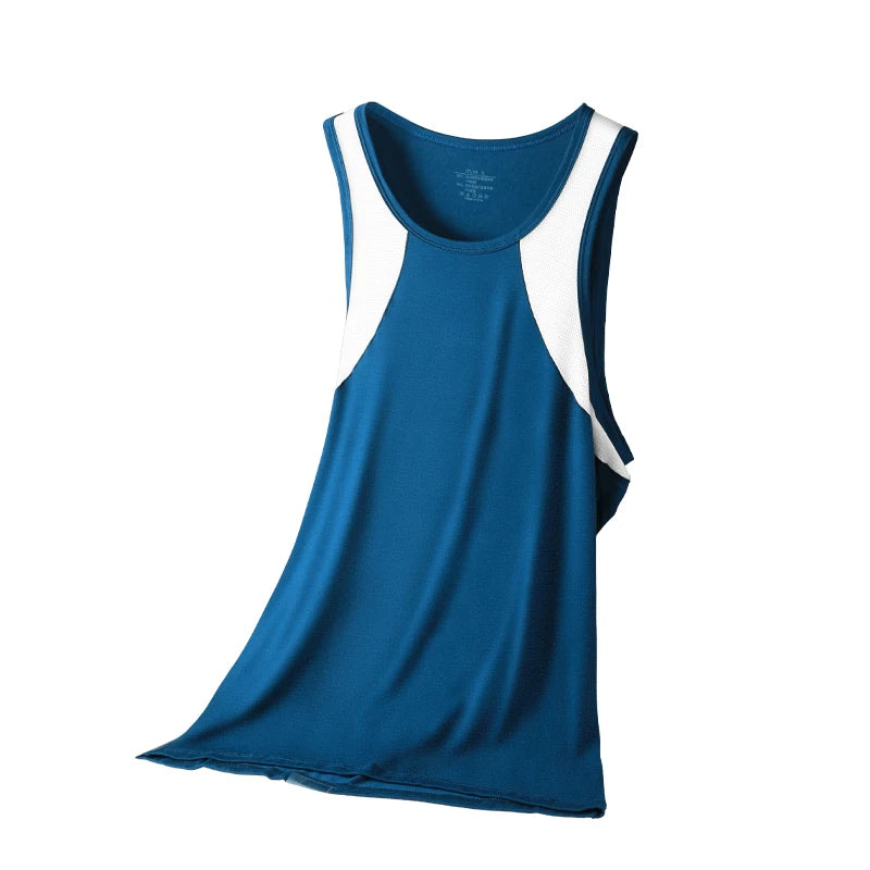 Vest Men's Comfortable Breathable Sling Hurdle Short-Sleeved Young Boys Sports Running Sleeveless T-Shirt Bottoming Shirt Unders