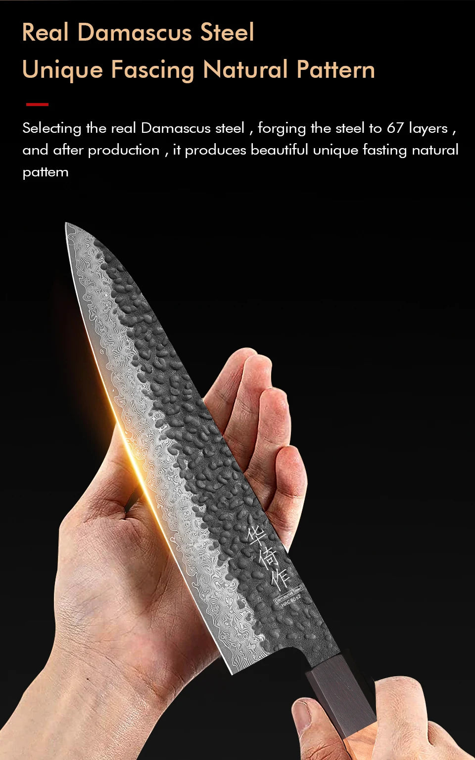 8.2" Japanese Handmade Chef Knife 67 Layer Damascus Steel Professional Kitchen Knives Sharp Slicer Vegetable Cooking Cleaver