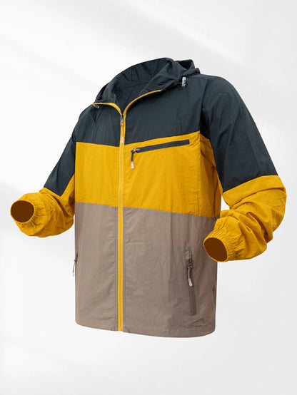 Men's UV-protective Jacket Breathable Thin Lightweight Coat Spring/Summer Hooded Sports Outerwear Waterproof Clothing