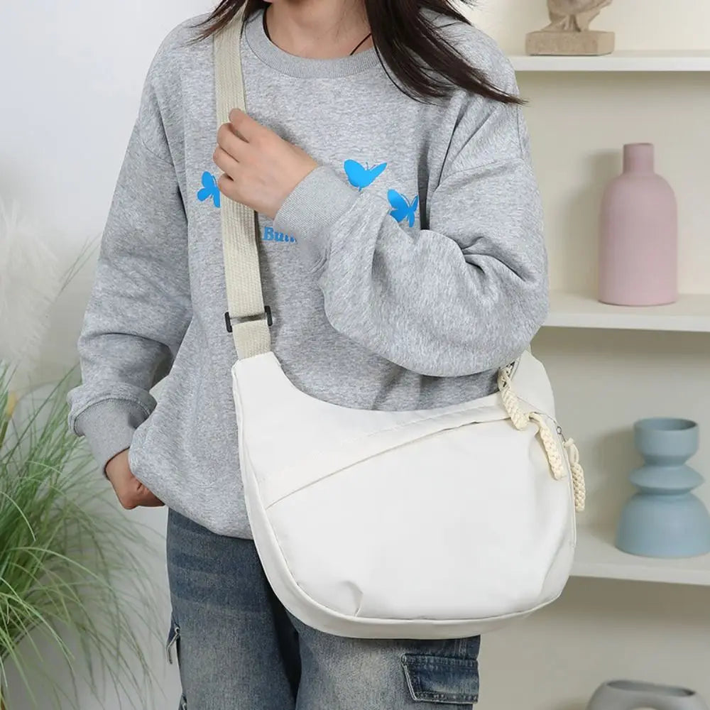 Fashion Large Capacity Women's Crossbody Bag Solid Color Multi-layered Shoulder Bag Simple Dumpling Bag Travel