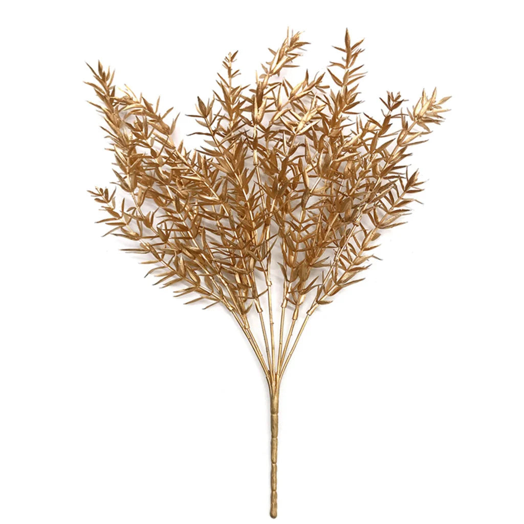 Luxury Golden Artificial Flower Arrangement Floral Display with Golden Leaves,for Christmas, Indoor Decor for Home Decorations