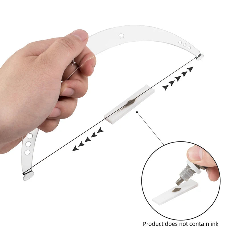 Microblading Permannet Makeup Bow and Arrow Line Ruler for String Pre Inked tattoo PMU Mapping Measuring Brow convenient storage