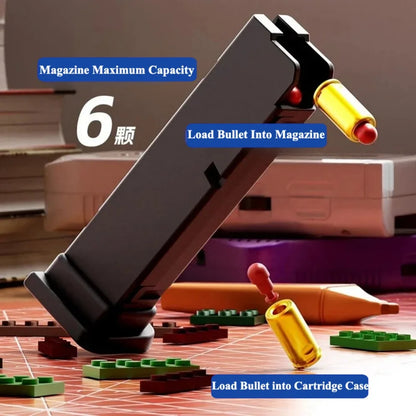 SIG17 Hanging Toy Gun Continuous Firing Building Block Pistol Shell Throwing Airsoft Blowback Toy Outdoor Shooting for Children
