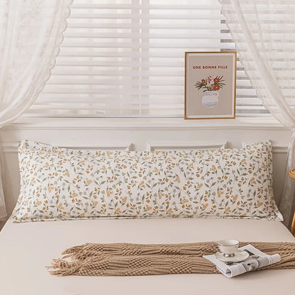 1pc 100% Polyester And Hemp Double Long Pillowcases,  Pillowcase Lover Sleeping Bedding