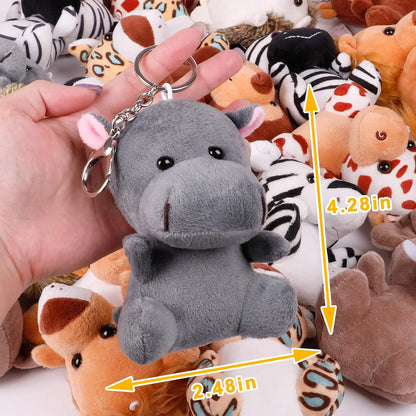 6-36 Small Safari Stuffed Animals Bulk Jungle Animal 12cm Mini Plush Toys for Party Favors Baby Shower Gift Bags Birthday Gifts