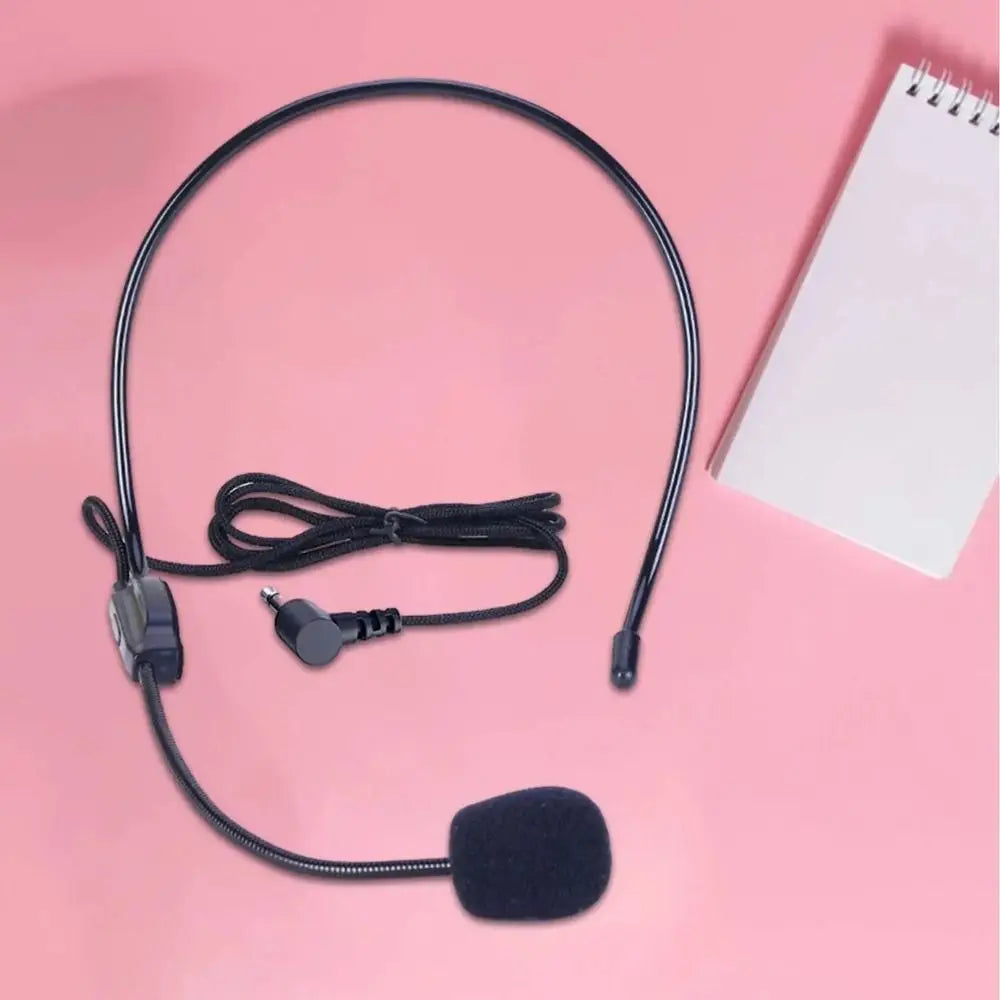 New Portable Wired Microphone 3.5mm Plug Flexible Headset Microphone Video Recording Head-mounted Speech Headset Mic