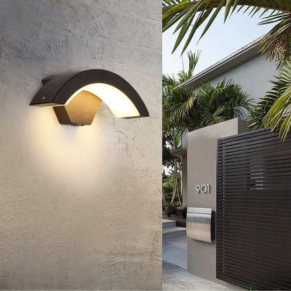 Semicircular Outdoor Wall Lamp IP65 Waterproof LED Lighting With Motion Sensor Entrance Porch Garden Courtyard Aisle Wall Lamp