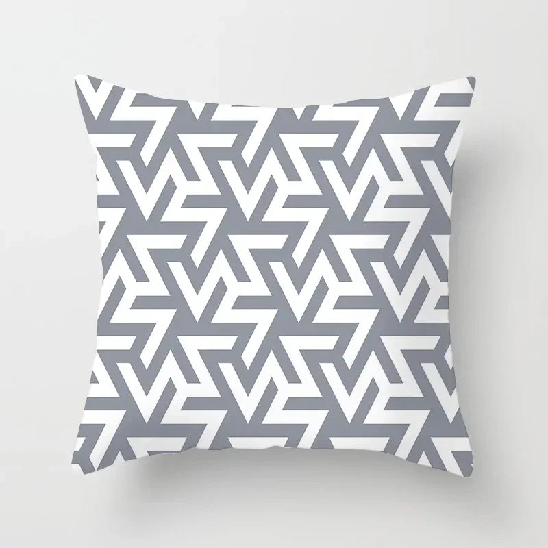 European Gray Pillowcase Geometric Pillow Cover Sofa Cushion Cover Garden Throw Pillows Hotel Outdoor Cushions car Chair 45X45cm