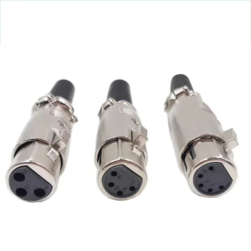 5/20Pcs Japan Style 3/4/5 Pin XLR Male XLR Female Converter  XLR Microphone Audio Cable Metal Cannon Plug Connector Amplifier