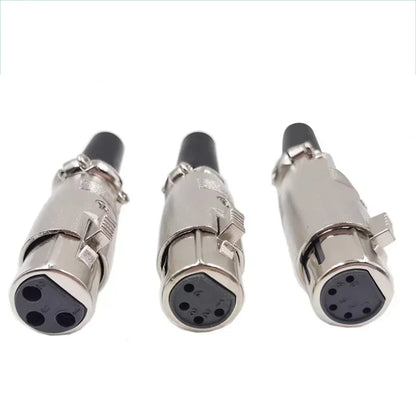 5/20Pcs Japan Style 3/4/5 Pin XLR Male XLR Female Converter  XLR Microphone Audio Cable Metal Cannon Plug Connector Amplifier
