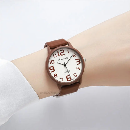 Women Fashion Silicone Watches Set Minimalist High Number  Qualities Big Dial Ladies Quartz Wristwatches With Casual Clock Gifts