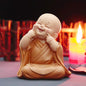 Mini Little Monk Statue Resin Monk Figurine Cute Buddha Monk Statue Decoration Home Living Room Desktop Ornament Children's Gift