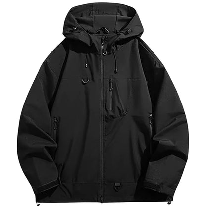 Men's Outdoor Jacket Waterproof Windbreaker Sports Climbing Trekking Multiple Pockets Skiing Softshell Zipper Hooded Jackets