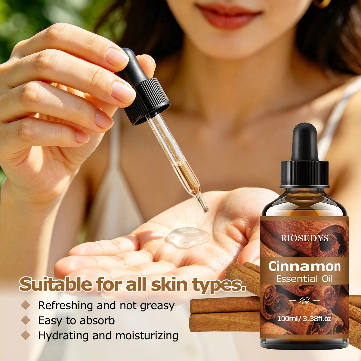100ml CINNAMON ESSENTIAL OIL is Suitable for massage and skincare, deeply nourishes and moisturizes, and improves skin condition
