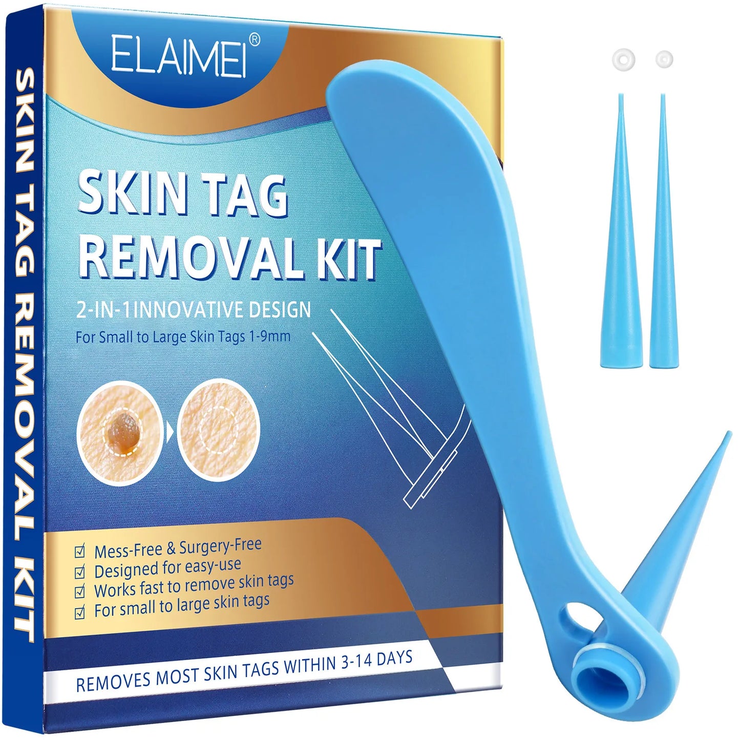 2-IN-1 Innovative Skin Tag Remover Kit Micro Skin Tag Removal Device Adult Mole Stain Wart Remover Face Care Beauty Tools